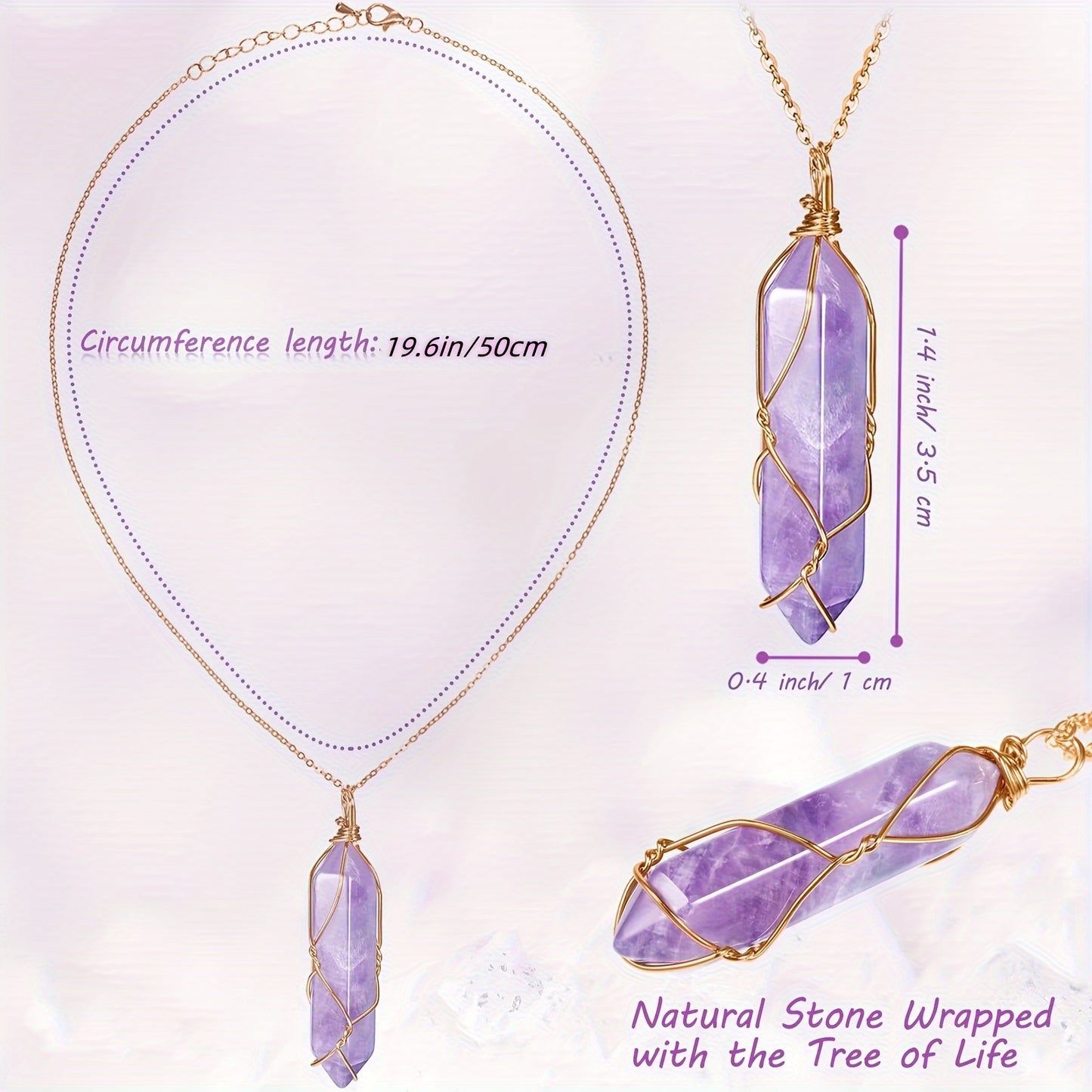 5 Pcs Natural Stone Crystal Necklace Set For Chakra Healing - MysticPavilion