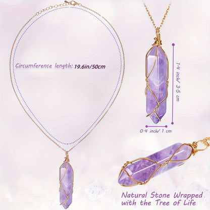 5 Pcs Natural Stone Crystal Necklace Set For Chakra Healing - MysticPavilion