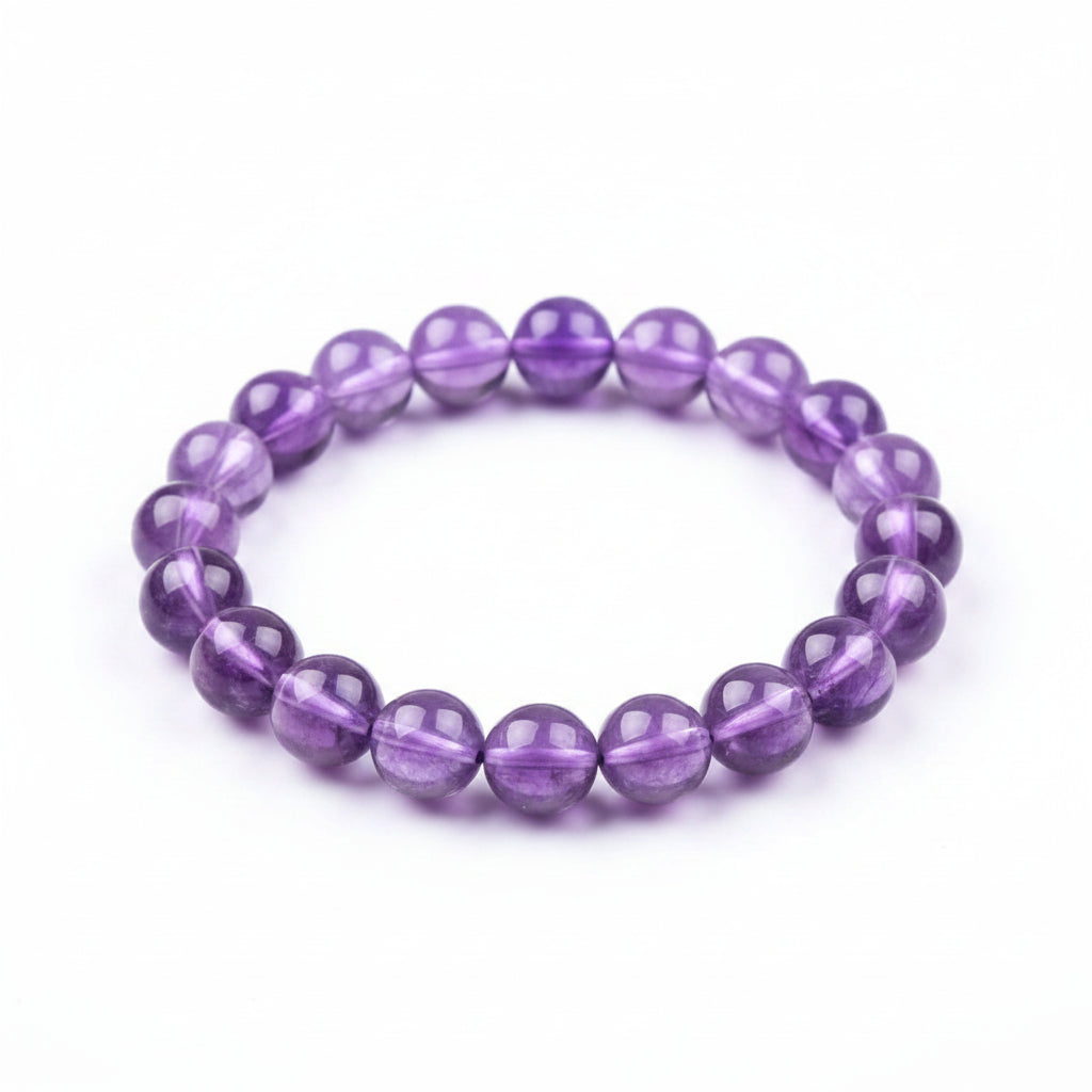 Lavender Purple Quartz Round Beads Bracelet For Love - MysticPavilion