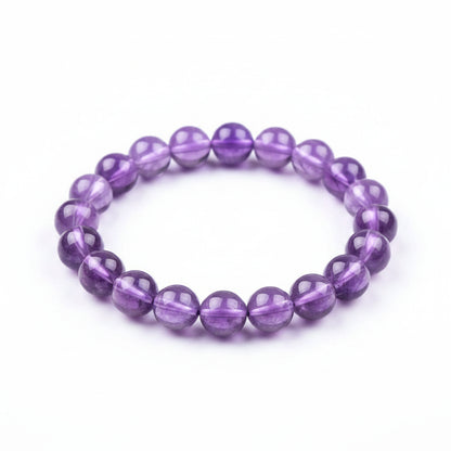 Lavender Purple Quartz Round Beads Bracelet For Love - MysticPavilion