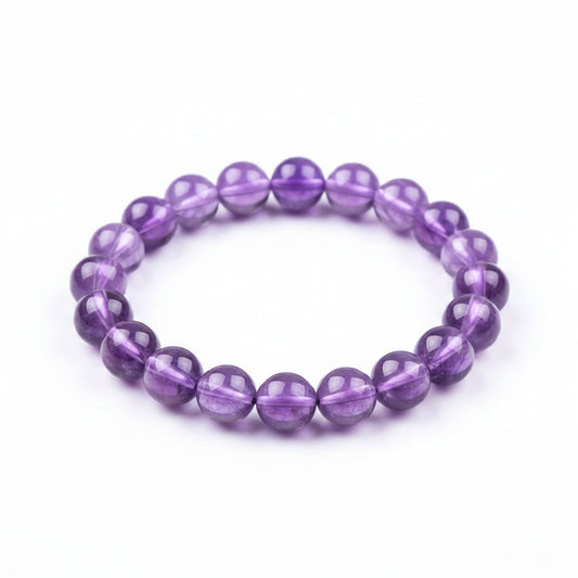 Lavender Purple Quartz Round Beads Bracelet For Love - MysticPavilion