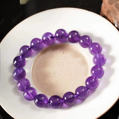 Lavender Purple Quartz Round Beads Bracelet For Love - MysticPavilion