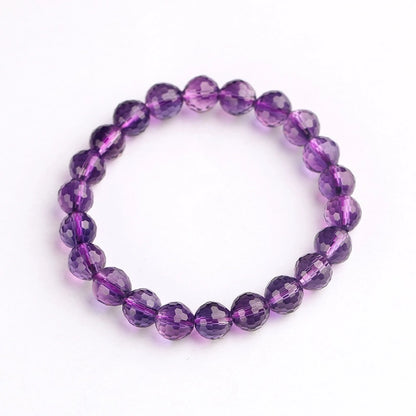Amethyst Cut Faceted Round Beads Bracelet - MysticPavilion