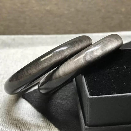 Black Obsidian Bangle For Meditation & Intuition - MysticPavilion