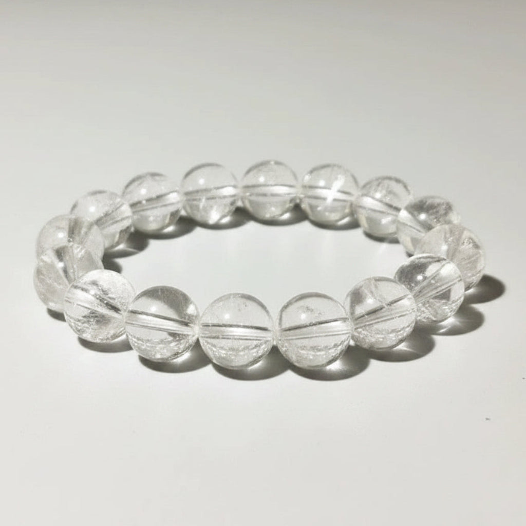 Clear Quartz Round Beads Bracelet For Meditation - MysticPavilion