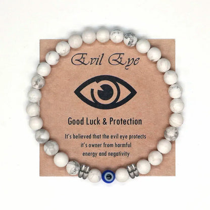 Tiger Eye Beaded Blue Evil Eye Bracelet For Protection & Strength - MysticPavilion