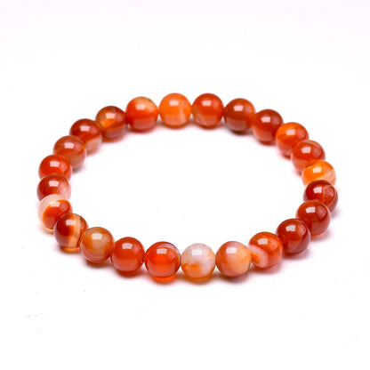 Red Carnelian Round Stones Beads Bracelet For Creativity - MysticPavilion