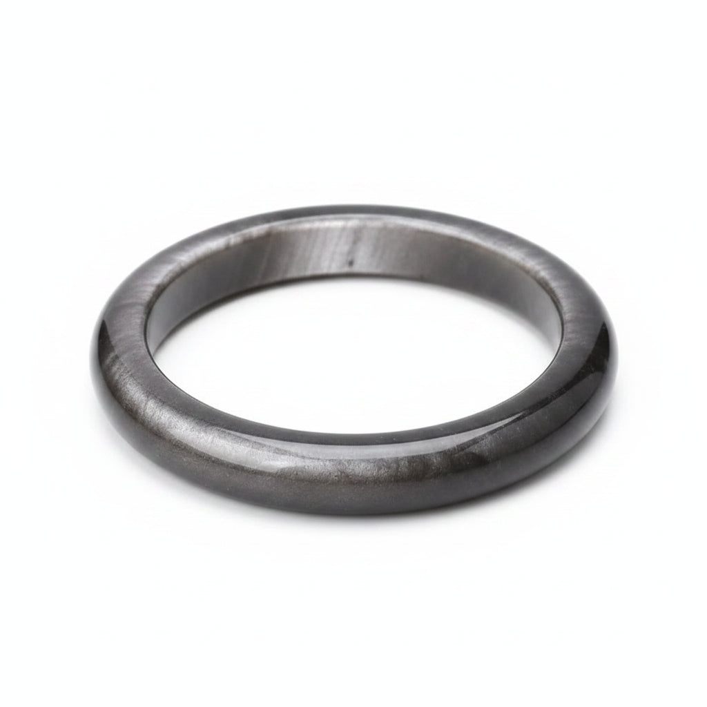 Black Obsidian Bangle For Meditation & Intuition - MysticPavilion
