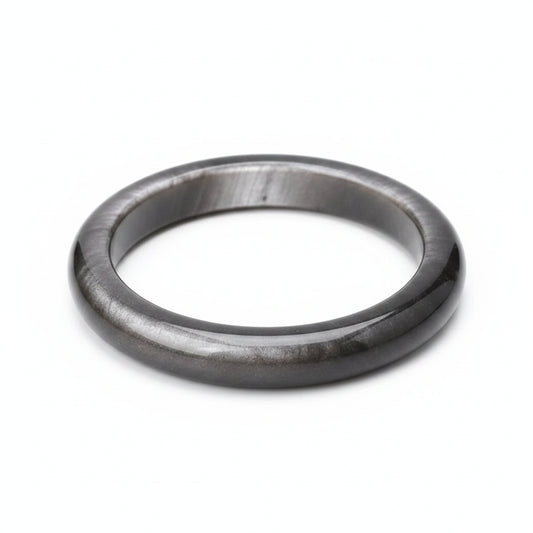 Black Obsidian Bangle For Meditation & Intuition - MysticPavilion