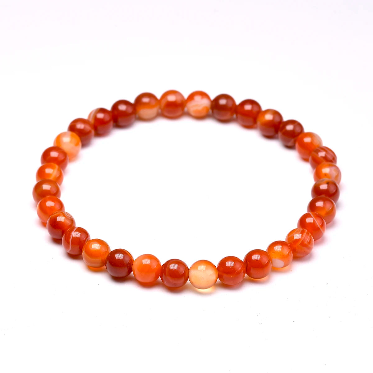 Red Carnelian Round Stones Beads Bracelet For Creativity - MysticPavilion