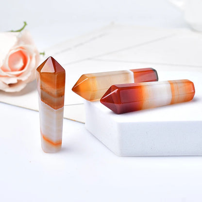 Carnelian Hexagonal Column For Willpower - MysticPavilion