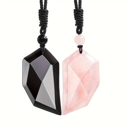 2 PCS Healing Stone Heart Couples Necklace - Love Puzzle Necklace for Partners - MysticPavilion