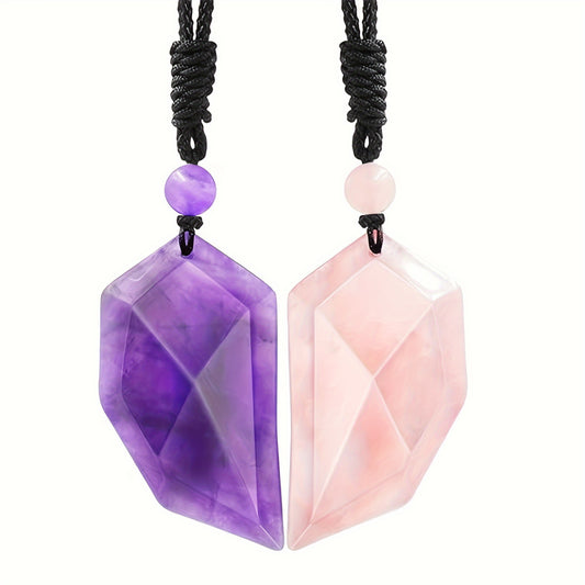 2 PCS Healing Stone Heart Couples Necklace - Love Puzzle Necklace for Partners - MysticPavilion